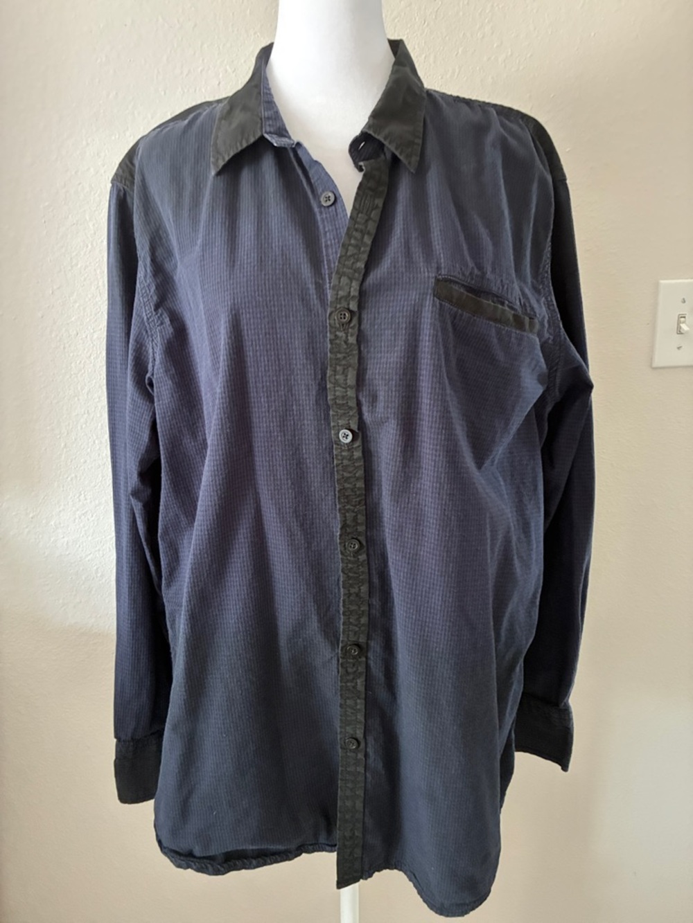 Men’s Black & Blue striped shirt